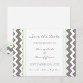Mint Gray Zickzack Save the Date Hochzeitkarten Ankündigungspostkarte (Vorne/Hinten)