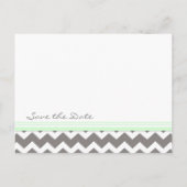 Mint Gray Zickzack Save the Date Hochzeitkarten Ankündigungspostkarte (Rückseite)