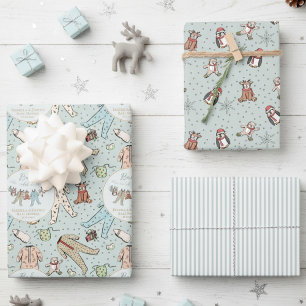 Mint Gree Baby seine kalte Außendusche Geschenkpapier Set