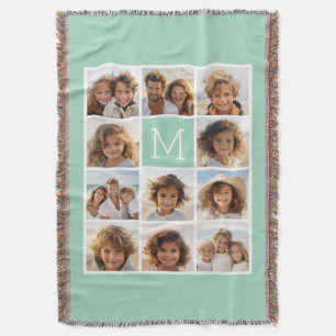 Mint Green 11 Einzigartiges Foto Collage Custom Mo Decke