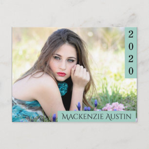 Mint Green Abschluss Trendy Modern Grad Foto Einladungspostkarte