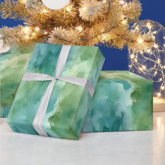 Mint Green Abstract Christmas Geschenkpapier (Feiertage)