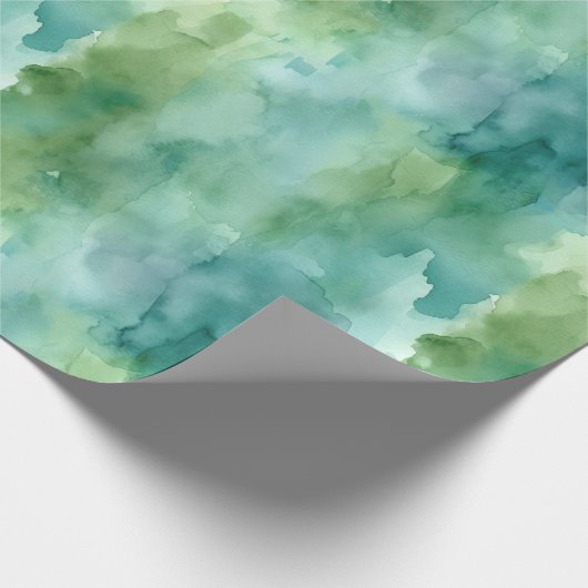 Mint Green Abstract Christmas Geschenkpapier (Ecke)