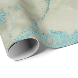 Mint Green Abstrakt Marble Glam Stone Pinsel Geschenkpapier