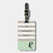 Mint Green Adventure wartet auf anpassbare Monogra Gepäckanhänger (Vorderseite vertikal)