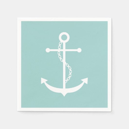Mint Green Anchor Serviette (Vorderseite)