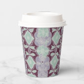 Mint green and lavender purple patterns AI art  Pappbecher (Rückseite)