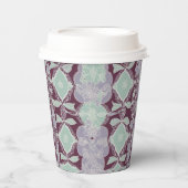 Mint green and lavender purple patterns AI art  Pappbecher (Vorderseite)