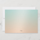 Mint Green and Peach Lace Wedding Einladung (Rückseite)