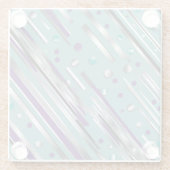 Mint green and Purple polka dot stripe  Glasuntersetzer (Rückseite)