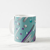 Mint green and Purple polka dot stripe  Kaffeetasse (Vorderseite Links)