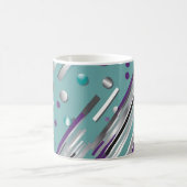 Mint green and Purple polka dot stripe  Kaffeetasse (Mittel)