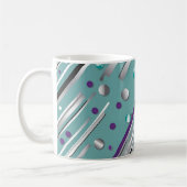 Mint green and Purple polka dot stripe  Kaffeetasse (Links)