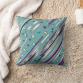 Mint green and Purple polka dot stripe Kissen (Decke)
