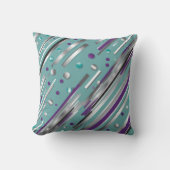 Mint green and Purple polka dot stripe Kissen (Vorderseite)