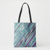 Mint green and Purple polka dot stripe  Tasche (Vorderseite)