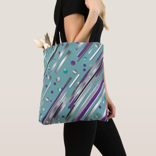 Mint green and Purple polka dot stripe  Tasche (Von Nahem)