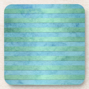 Mint Green and Tuquoise Pastel Stripes Pattern Untersetzer