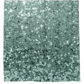 Mint Green Aqua Blue Glitzer Sequin Glam Duschvorhang (Vorderseite)
