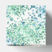 Mint Green Aqua Blue Sparkle Dots Glitz Geschenkschachtel (Oben)