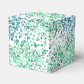 Mint Green Aqua Blue Sparkle Dots Glitz Geschenkschachtel (Rückseite)