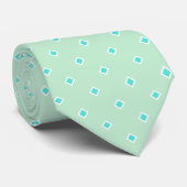 Mint Green Aqua Diamond Polka Dot Muster Krawatte (Gerollt)