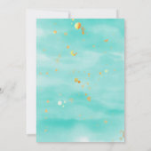 Mint Green Aquamarin Blue Gold Eiffelturm Sweet 16 Einladung (Rückseite)