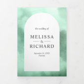 Mint Green Arch in einer Wüstenkaktus Hochzeit Dreifach Gefaltete Einladung (Cover)