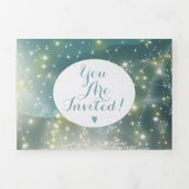 Mint Green Ash Mountain Hillside Wedding Dreifach Gefaltete Einladung (Cover)