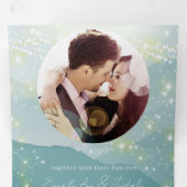 Mint Green Ash Mountain Hillside Wedding Dreifach Gefaltete Einladung (Innen Erste Seite)