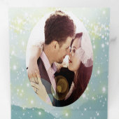 Mint Green Ash Mountain Hillside Wedding Dreifach Gefaltete Einladung (Innen Erste Seite)