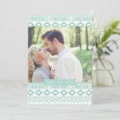 MINT GREEN AZTEC FOTO ANKÜNDIGUNG DATUM FREIHALTEN (Stehend Vorderseite)
