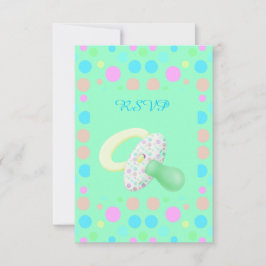 MINT GREEN BABY SOTHER BABY DUSCHE UAWG RSVP KARTE