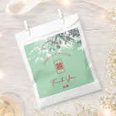 Mint Green Bamboo Blätter Double Xi Chinesisch Hoc Geschenktütchen (Ausgeschnitten)