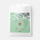 Mint Green Bamboo Blätter Double Xi Chinesisch Hoc Geschenktütchen (Vorderseite)