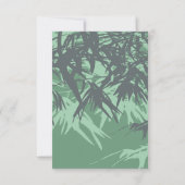 Mint Green Bamboo Blätter Moderne chinesische Hoch RSVP Karte (Rückseite)
