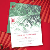 Mint Green Bamboo Blätter Moderne Zen Asiatische H Einladung