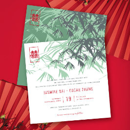 Mint Green Bamboo Blätter Moderne Zen Asiatische H Einladung