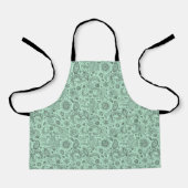 Mint Green Batik boho style floral paisley pattern Schürze (Vorderseite)