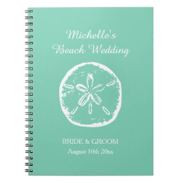 Mint Green Beach Hochzeitsplanerbuch Notizblock