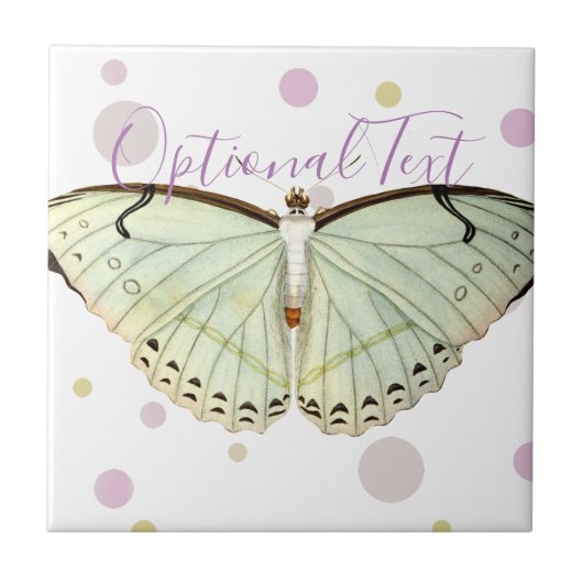 Mint Green Beauty Butterfly Fliese (Vorderseite)