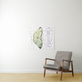 Mint Green Beauty Butterfly Wandteppich (Beispiel (Horizontal))