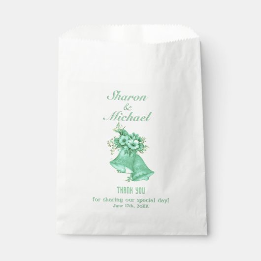 Mint Green Bells Gastgeschenk Hochzeit Bag Namen u Geschenktütchen (Vorderseite)