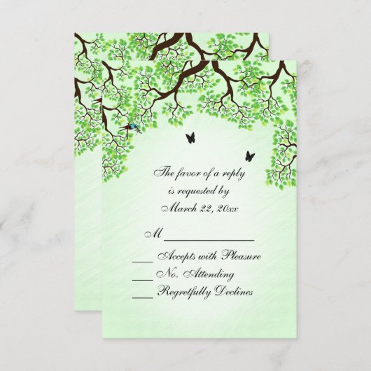 Mint Green Bicycle Thema Hochzeit RSVP (Vorne/Hinten)