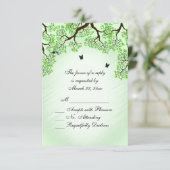 Mint Green Bicycle Thema Hochzeit RSVP Karte (Stehend Vorderseite)