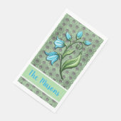 Mint Green, Black und Gray Polka Dots Blumen Serviette (Ecke)