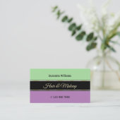 Mint Green Black und Lavender Stripes Stilvoll Visitenkarte (Stehend Vorderseite)