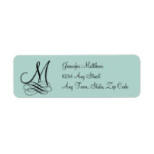 Mint Green, Black Wirbel Monogram Wedding (Vorne)