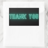Mint Green Blue Neon Sign Trendy Vielen Dank Rechteckiger Aufkleber (Tasche)