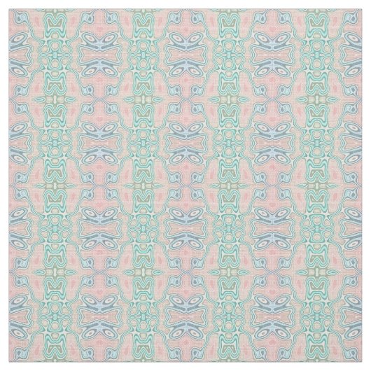 Mint Green Blue Pink Retro Nouveau Mosaik Muster Stoff (Muster)